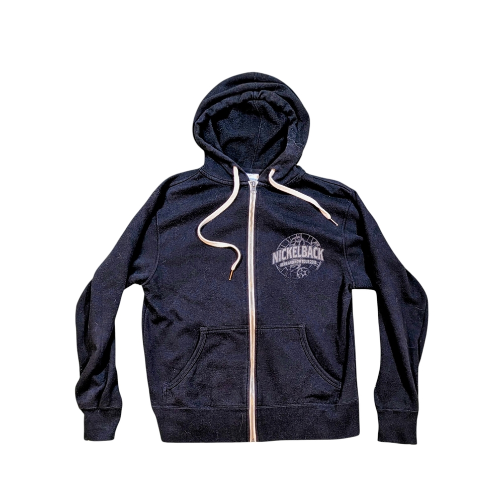 Nickelback Official Vintage 00s Black Full-Zip Hoodie Y2K Unisex